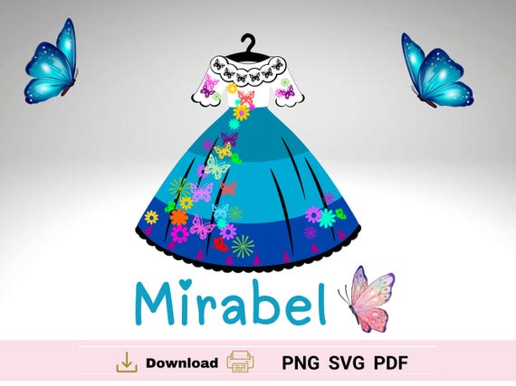 Mirabel Dress SVG PNG: Encanto Cupcake Toppers (Digital Download)