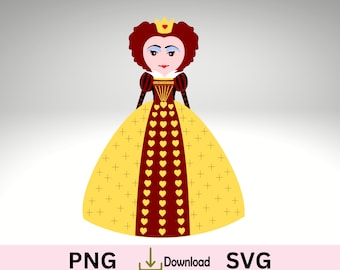 Queen of Hearts SVG PNG: Alice in Wonderland Cake Topper