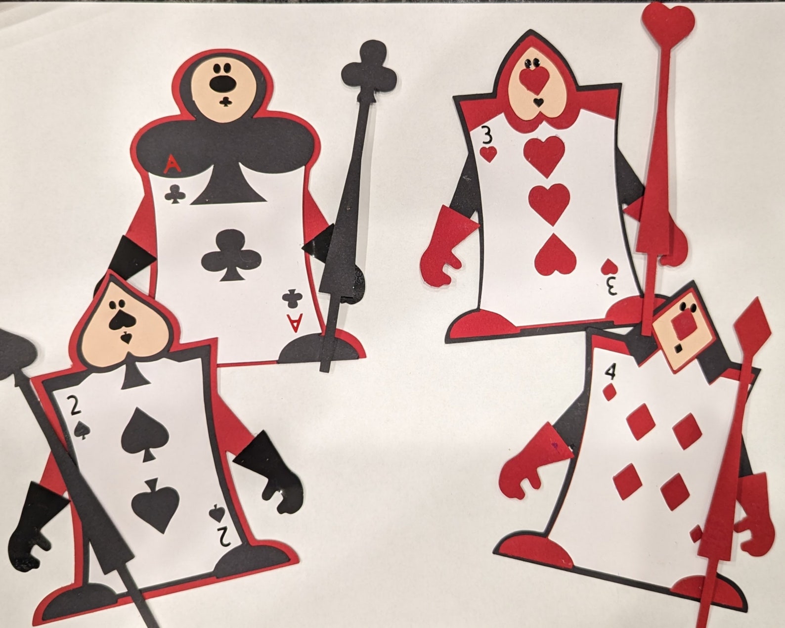 Guard Card Animation Alice in Wonderland Card Soldiers: 3D Foldable Standups (SVG, PDF, PNG ...