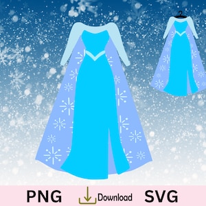 Prinzessin Kleid SVG, Gefrorene Elsa Prinzessin Eis Königin Prinzessin Geburtstagspartydekoration, Gefrorene Kuchendeckel, Elsa Banner. Prinzessin Banner.