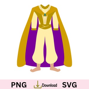 Aladdin Prince Outfit SVG: Cake Topper, Clothes Pattern (PNG, SVG)
