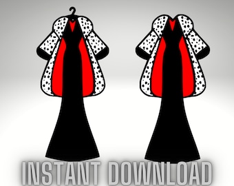 Cruela DeVille Dress SVG: Villain Princess Costume (Digital Download)