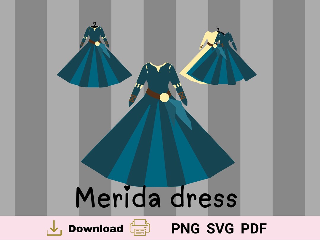 3D Princess Merida Dress SVG: Paper Doll & Cake Toppers (digital ...