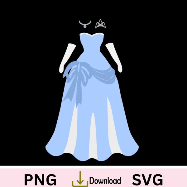 Robe de princesse SVG, papercraft Tiana, décorations de fête d'anniversaire de princesse, robe de princesse Tiana