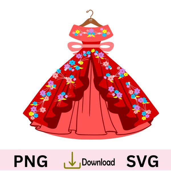 Princess Elena Dress pattern SVG, princess dress pattern, Elena of Avalor PNG.