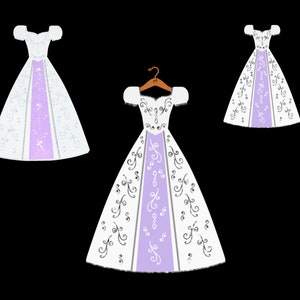 Princess Rapunzel wedding dress.  Disney princess dresses, Princess dress  drawing, Wedding dress drawings