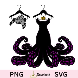 Ursula SVG, Abito da Regina Cattiva SVG, Abito da Cattiva Ursula, Principessa SVG, Cattive Ragazze.