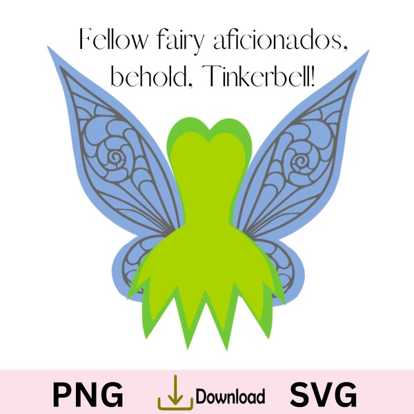 Fairy Princess, Fairy Wings, Tinkerbell dress SVG. Fairy Party Decorations.