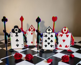 Alice in Wonderland Card Soldiers: Holographic Mad Hatter Party Decor