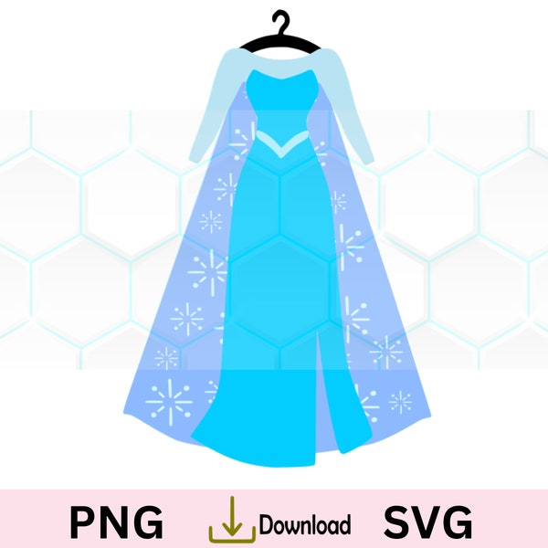 Princess Dress SVG, Princess Ice Queen svg, Elsa SVG. frozen queen svg.