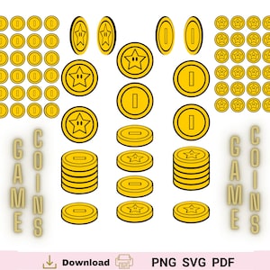 Gettoni di gioco digitali di Mario - Perfetti per feste di compleanno a tema Mario, decorazioni, monete scolastiche