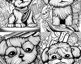 Relaxation Dog Coloring Book For Kids Ages 8-12 and Adults: (For Dog Lovers  Seeking Stress Relief and Less Anxiety - 50 Unique Dog Pictures For Kids