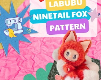 オレンジ色九尾狐 LABUBU　ふわふわ Custom Labubu Full Doll – Nine-tailed Fox Edition – Full