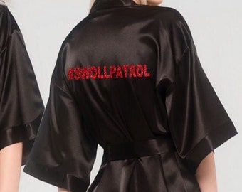 Includes FREE front personalization, satin robes, Fitness competitor robe, bikini fitness competition robe, body building competition robe.