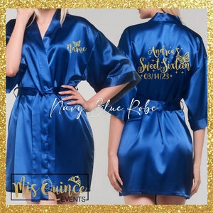 Includes FREE front personalization, Sweet sixteen butterfly satin robes, sweet 16 getting ready satin robe, gift, birthday gift.