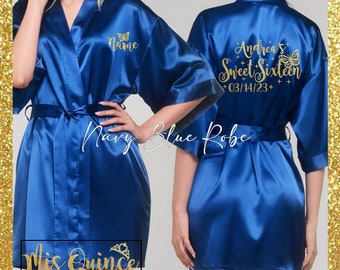 Includes FREE front personalization, Sweet sixteen butterfly satin robes, sweet 16 getting ready satin robe, gift, birthday gift.