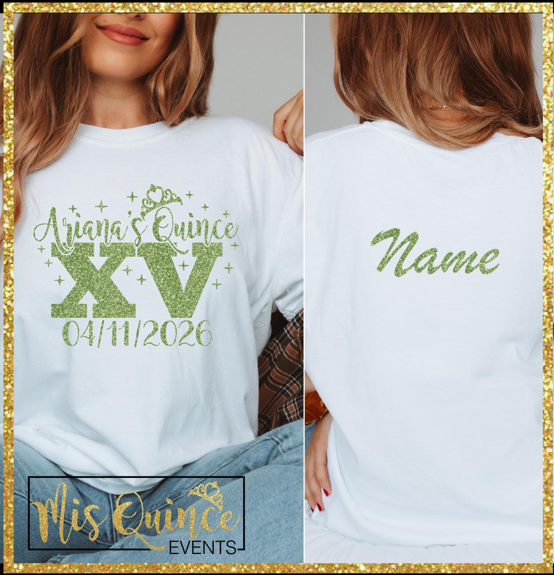 Includes FREE Back Personalization, Mis Quince Custom Tees With Crown ...
