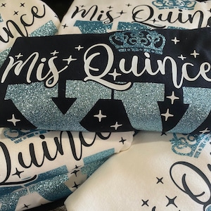 Includes FREE personalization, Mis Quince custom tees, quince squad tees, quinceañera gift, playera para quinceañera, chambelán y damas.