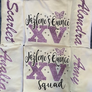 Incluye personalización GRATIS, camisetas personalizadas de Quinceañera con mariposa, camisetas de quinceañera, regalo de quinceañera, camiseta para quinceañera.