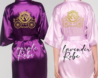 Includes FREE front personalization, Mis Quince satin robe with Princess Carriage, getting ready robe, quinceañera gift, birthday gift.