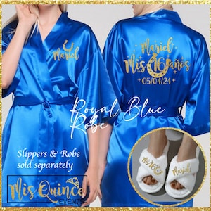 Includes FREE front personalization, Mis sixteen horseshoe satin robe,  Slippers sold separate, Mis 16 getting ready robe, mis sixteen gift.