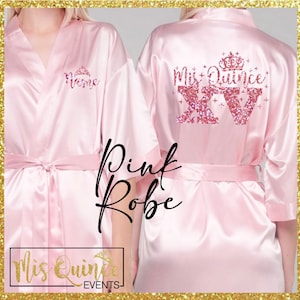 Includes FREE front personalization, Mis Quince satin robes, getting ready robe, quinceañera gift, birthday gift.