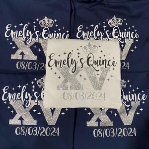 Includes FREE personalization, Mis Quince custom tees, quince squad tees, quinceañera gift, playera para quinceañera.