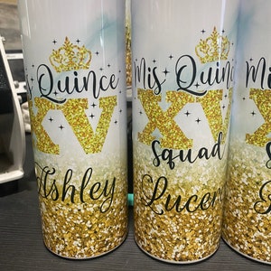 Mis Quince Vaso PERSONALIZADO, regalo Quince Squad, copa Quinceañera, favor de fiesta Quinceañera, vaso quinceañera, recuerdos quinceañera.