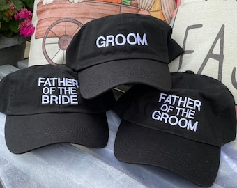 Groom Embroidered hat, Father of the Bride, Father of the Groom, Mother of the bride, bride gift, groom gift, Valentines day gift.