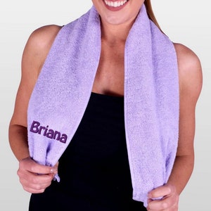 Personalized Monogrammed Embroidered Gym towel, yoga towel, zumba, weight training towel, bikini fitness, graduation gift, mothers day gift.