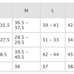 May include: A size chart for clothing with the following measurements: bust, waist, hip, and length. The chart shows sizes from S to XXL in inches.