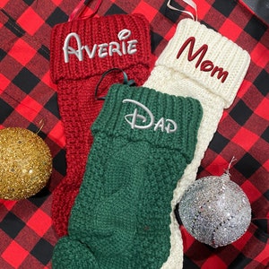 Personalized Embroidered Grandma, Grandpa, Nana, Gigi, disney font, custom name Christmas stocking.