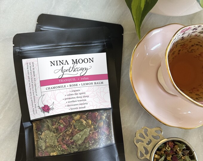 Loose leaf tea RELAXATION organic blend chamomile rose lemon balm herbal tea