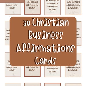 Christliche Affirmationskarten | Christliche Affirmationen Kartendeck | Christliche Geschäfts Affirmationen |Christliche Erklärungen| 30 Karten Set |