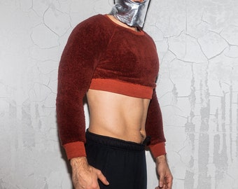 male crop top hoodie