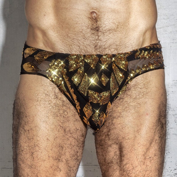 Men's Golden Sequence Mesh Brief Underwear