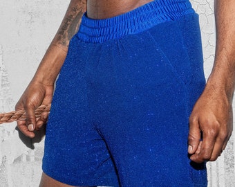 Short bleu brillant Sparkly Festival homme