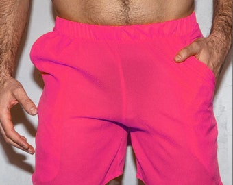 Men's Pink See-True Chiffon Shorts