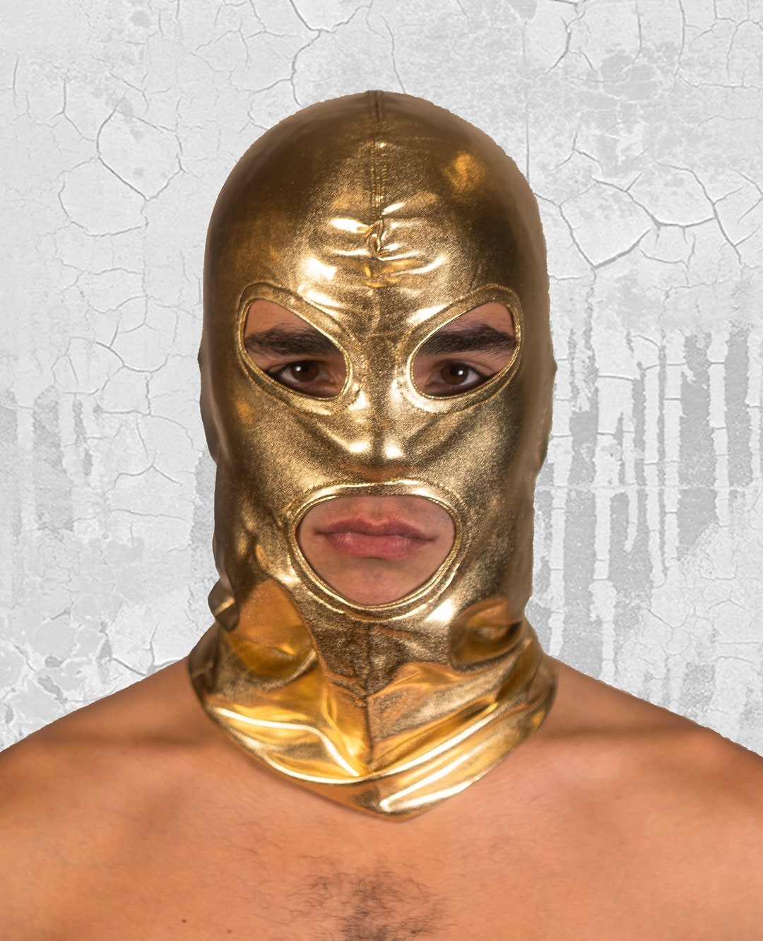 GOLD Balaclava Mask Unisex Adult Eyes & Mouth Open Etsy