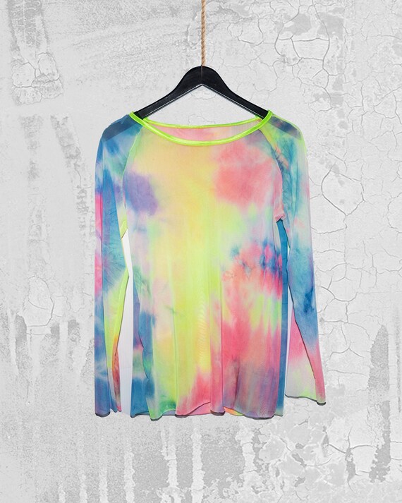 sheer tie dye top