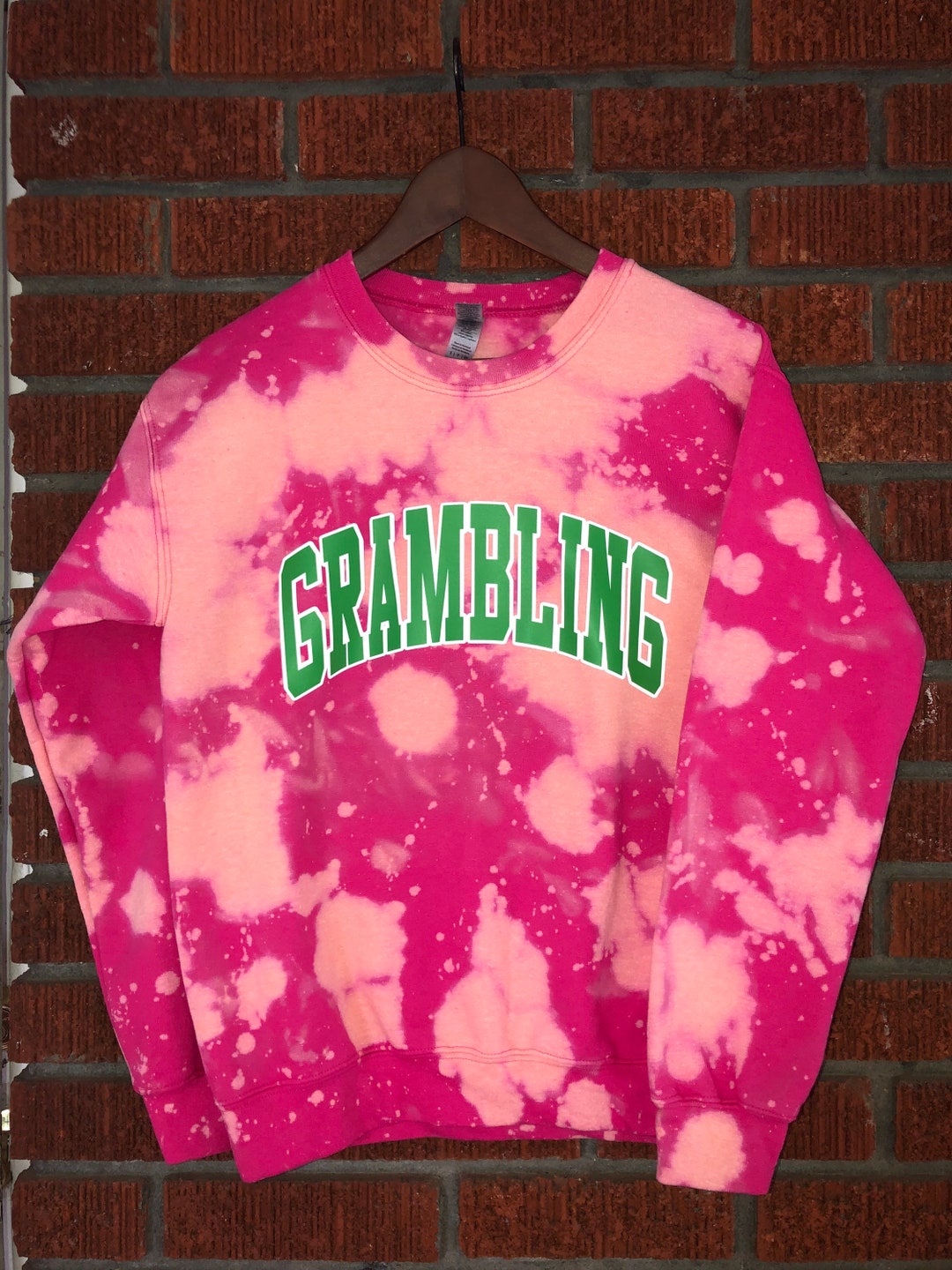 Handmade Grambling AKA Colorway Hand Bleached Crewneck Etsy