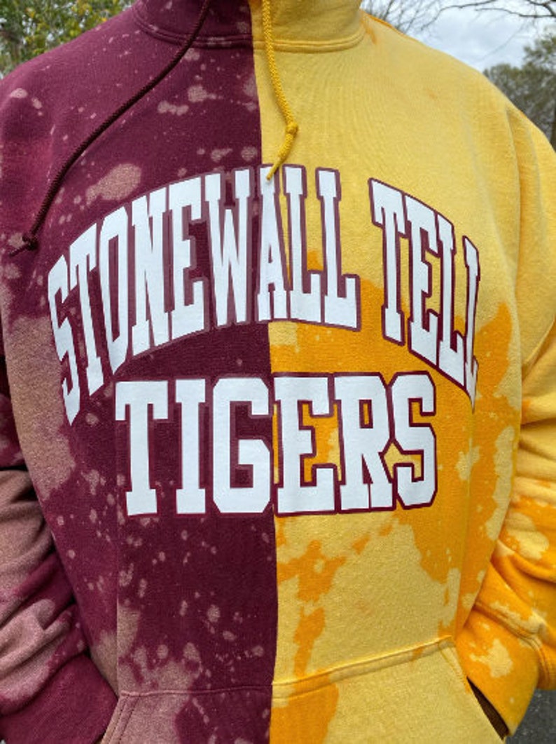 Handmade Stonewall Tell Elementary Tigers Maroon Gold Bleached Etsy