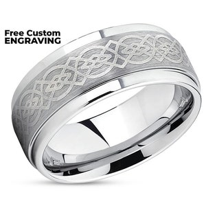 Celtic Design Tungsten Ring,Anniversary Ring,9mm Wedding Ring,7mm Wedding Ring,Tungsten Wedding Band,Unique Tungsten Ring,Man & Women Ring