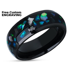 Man's Wedding Ring, Abalone Wedding Ring, Tungsten Carbide Ring, Engagement Ring, Unique Wedding Ring, Tungsten Carbide Ring, Engagement