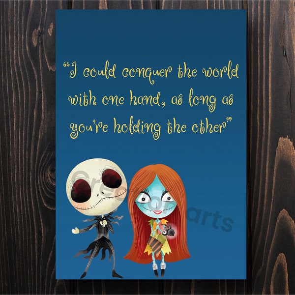 Nightmare print, a4 print, jack, pumpkin king, jack and sally , wall art, halloween