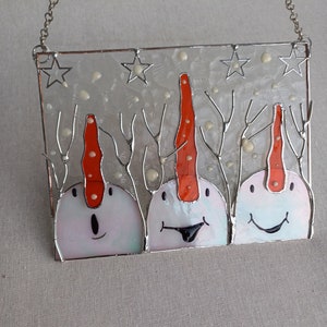 Atrapasol de vitrales con forma de muñeco de nieve navideño, adornos navideños para vitrales, el mejor regalo de Navidad y Año Nuevo, adornos navideños.