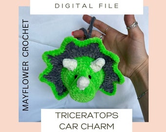 Triceratops Car Charm Crochet pattern