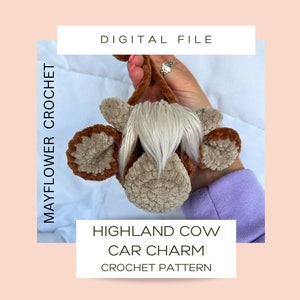 Highland Cow Car Charm Crochet Pattern