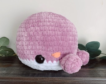READY TO SHIP Crochet Chunky Whale (Purple) Plushie/ Stuffed Animal