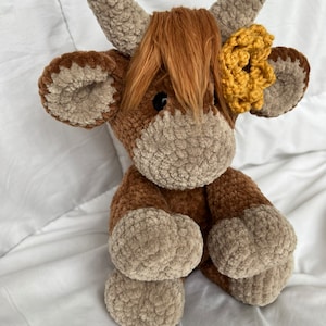 Highland Cow Crochet Pattern Modification for Colbie the Cow by When Crafting is Life image 5